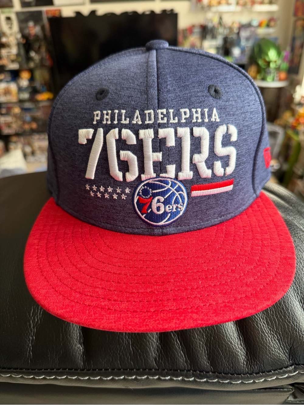 New Era Philadelphia 76ers Navy and Red Snapback Hat